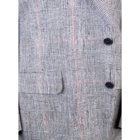 VTG Stanley Blacker Sport Coat Jacket Blazer Plaid Gray Two Button Sz 46R EUC - Picture 3 of 13